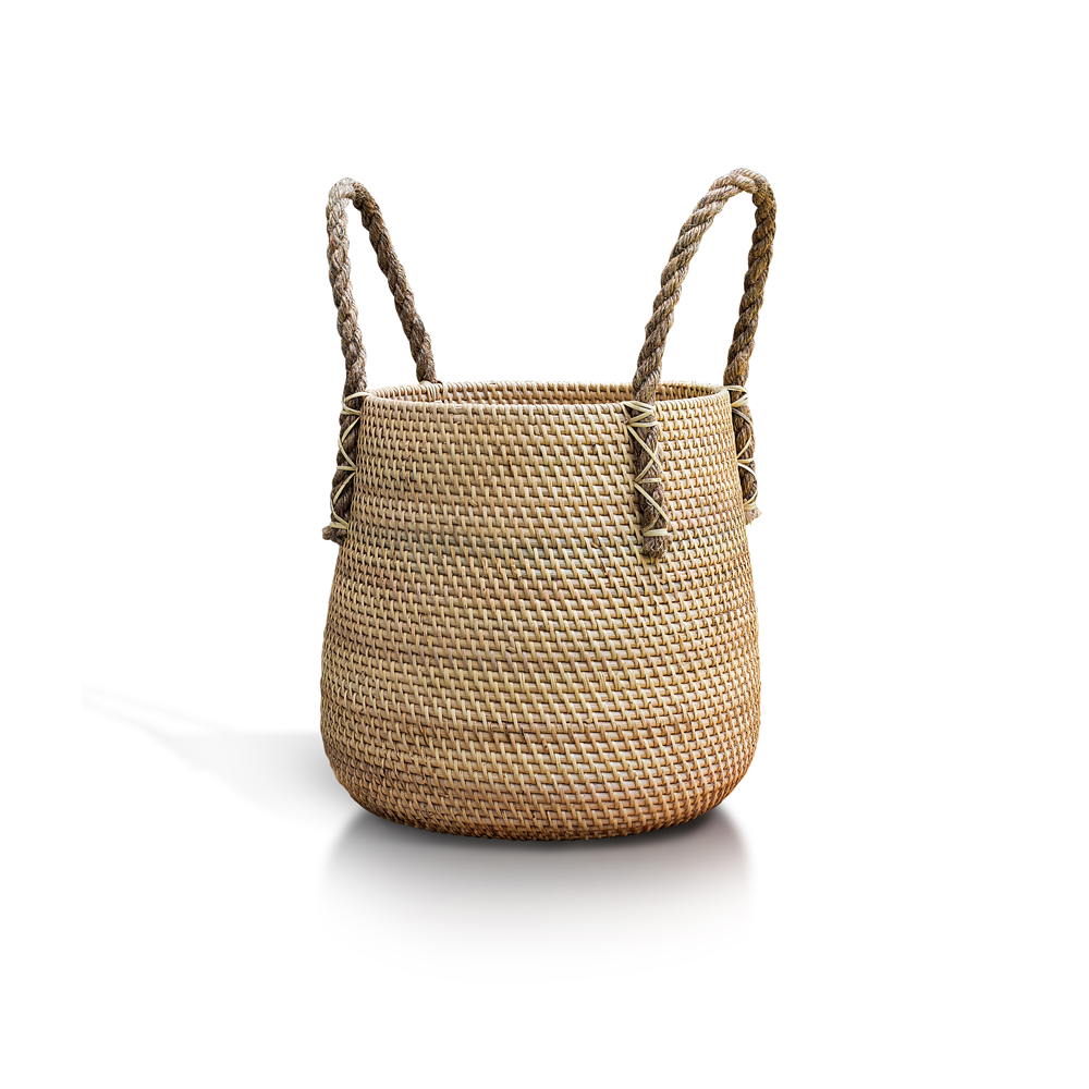 Pear Basket with Jute Handle, Set of 2