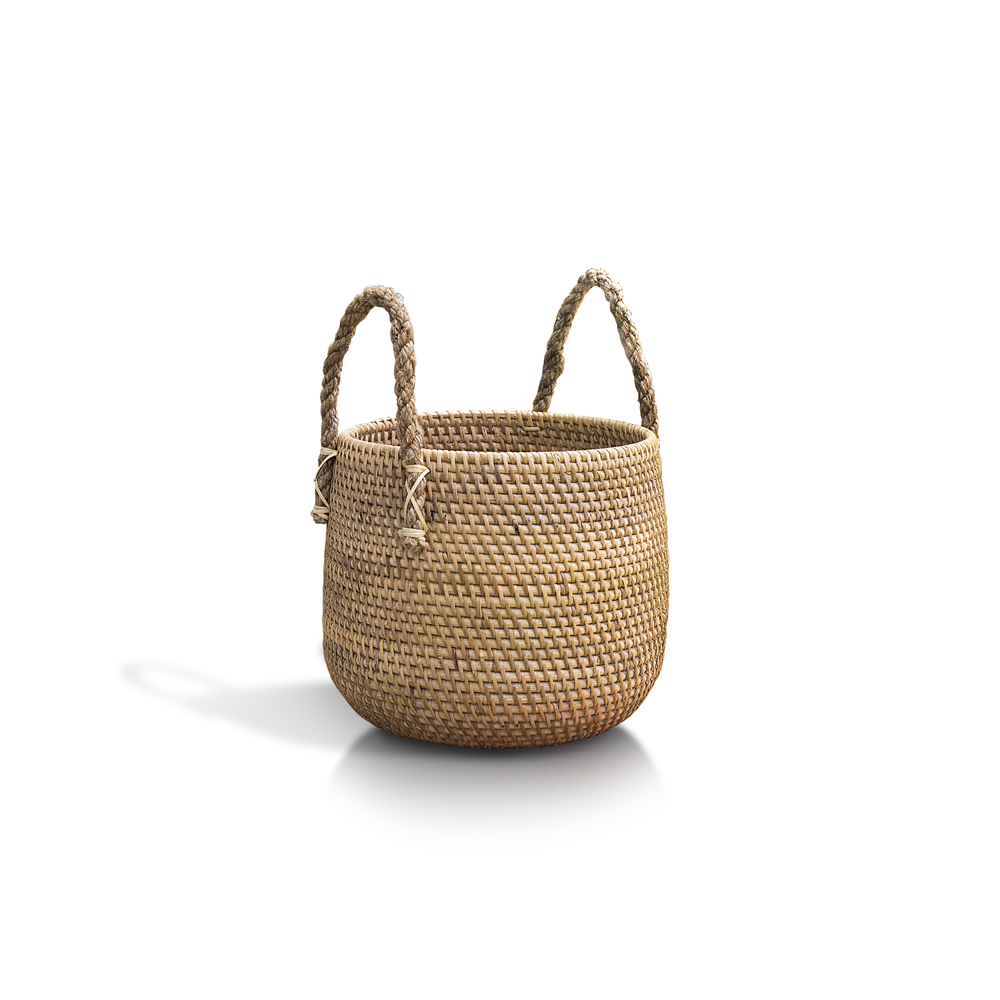 Pear Basket with Jute Handle, Set of 2