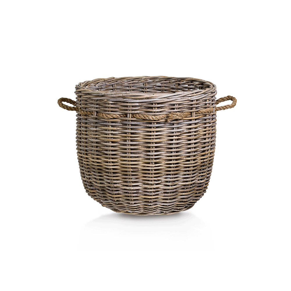 Round Basket with Ropes, Set of 2