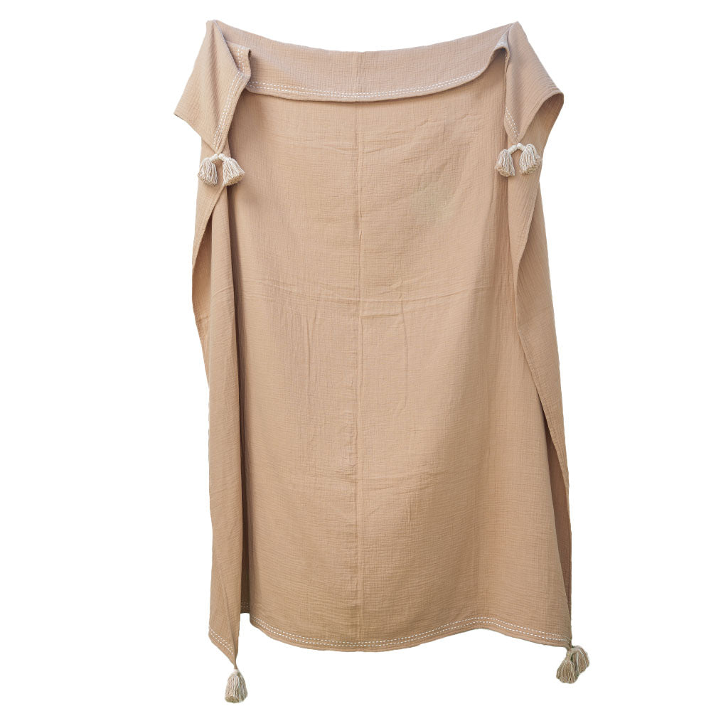 Muslin Throw Blanket with Tassels